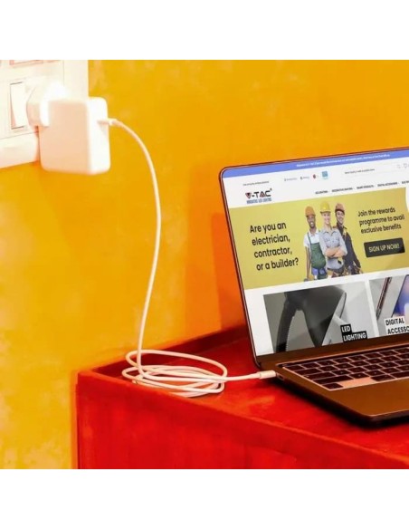 Cavo da USB Tipo C a USB Tipo C 1m Ricarica Rapida 3.1A 60W Colore Bianco-prodotto in ambiente