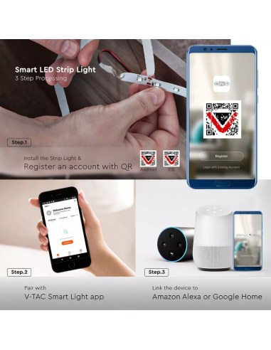 Kit per Strip LED SMD5050 4W/m 54LED/m RGB e 3in1 5 metri 12V Con Controllo Wifi-preview42