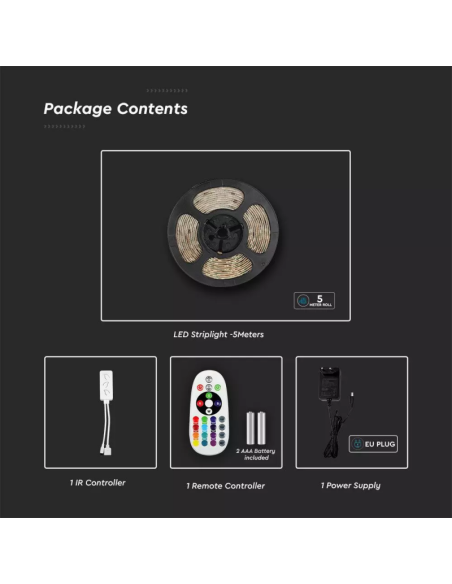 Kit per Strip LED SMD5050 4W/m 54LED/m RGB e 3in1 5 metri 12V Con Controllo Wifi-preview46