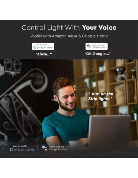 Kit per Strip LED SMD5050 4W/m 54LED/m RGB e 3in1 5 metri 12V Con Controllo Wifi-preview51