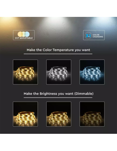 Kit per Strip LED SMD5050 4W/m 54LED/m RGB e 3in1 5 metri 12V Con Controllo Wifi-preview53