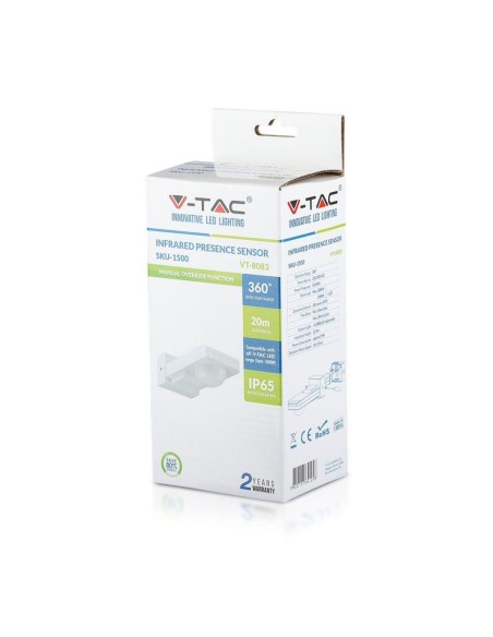 Sensore di Movimento a Infrarossi Rilevamento a 360 gradi Colore Bianco 1000W-preview 1855