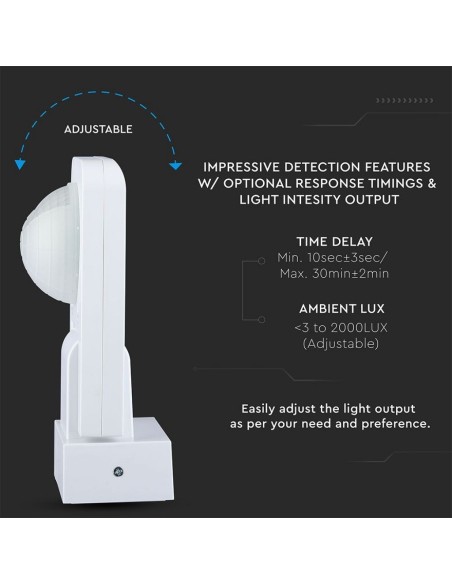 Sensore di Movimento a Infrarossi Rilevamento a 360 gradi Colore Bianco 1000W-preview 1859