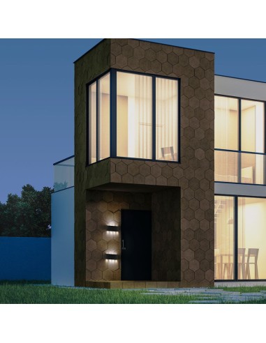 Applique LED da Muro 6W Doppio Fascio Luminoso Corpo Nero 3000K IP65-prodotto in ambiente