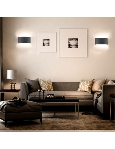 Applique LED da Muro 6W Doppio Fascio Luminoso Corpo Nero 3000K IP65-prodotto in ambiente
