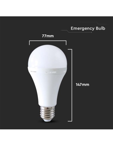 Lampadina LED Utilizzabile Come Torcia E27 12W A80 con Batteria da 4.5h 4000K-dimensioni