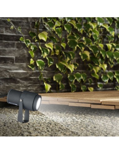 Faretto LED da Giardino 12W con Picchetto Colore Grigio 3000K IP65-prodotto in ambiente