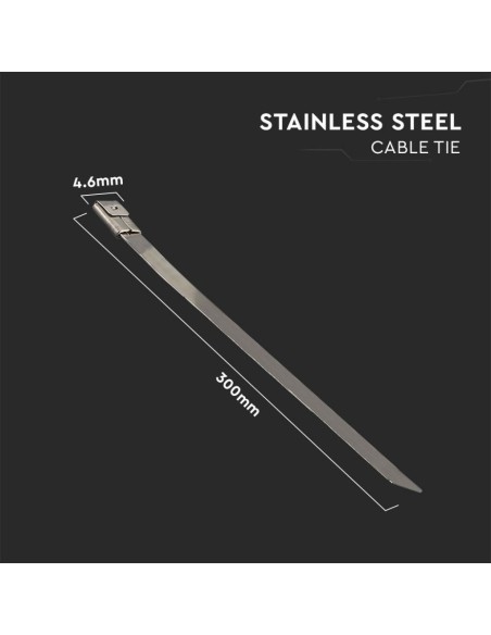 Fascetta per Cavi in Acciaio Inossidabile 4 6*300mm (Confezione 100 pezzi)-preview 4873