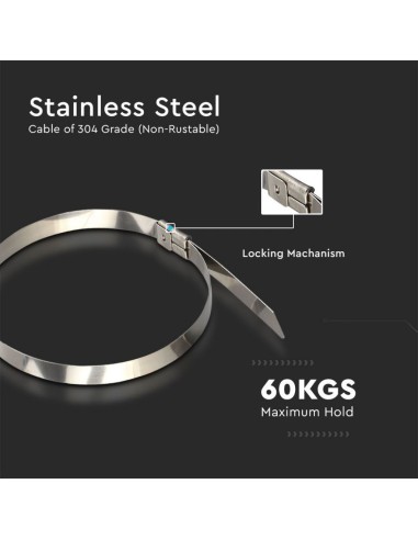 Fascetta per Cavi in Acciaio Inossidabile 4 6*300mm (Confezione 100 pezzi)-preview 4874