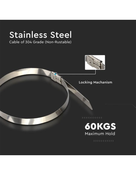 Fascetta per Cavi in Acciaio Inossidabile 4 6*300mm (Confezione 100 pezzi)-preview 4874