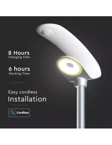 Lampada LED da giardino 20W Con Pannello Solare 6400K Con Sensore PIR IP65-preview 3137