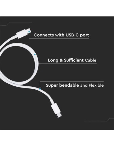 Cavo da USB Tipo C a USB Tipo C 1m Ricarica Rapida 3.1A 60W Colore Bianco-preview 3311