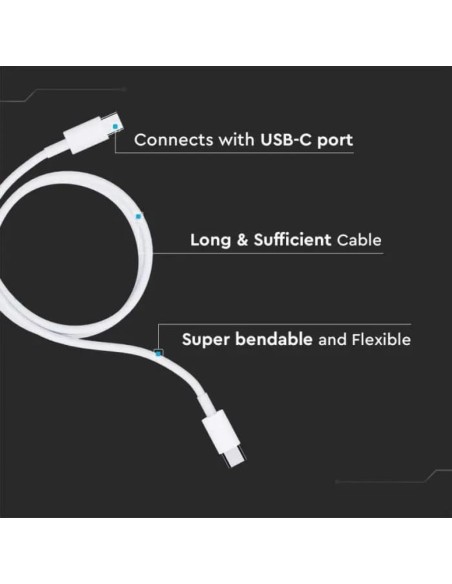 Cavo da USB Tipo C a USB Tipo C 1m Ricarica Rapida 3.1A 60W Colore Bianco-preview 3311