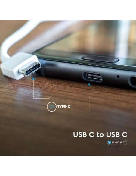 Cavo da USB Tipo C a USB Tipo C 1m Ricarica Rapida 3.1A 60W Colore Bianco-preview 3314