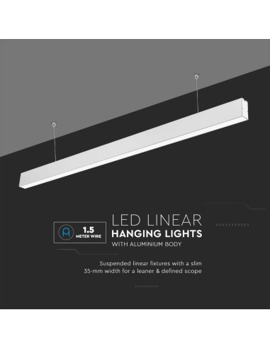 Plafoniera LED Chip Samsung a Sospensione 40W Lineare Colore Bianco 4000K-preview 5567