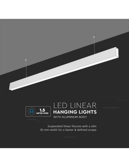 Plafoniera LED Chip Samsung a Sospensione 40W Lineare Colore Bianco 4000K-preview 5567