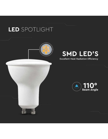 Faretto LED GU10 4 5W 100 gradi Copertura Satinata 4000K (Box 6 Pezzi)-preview 6694