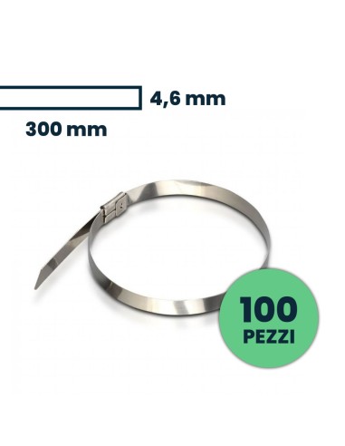Fascetta per Cavi in Acciaio Inossidabile 4 6*300mm (Confezione 100 pezzi)-prodotto
