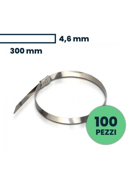 Fascetta per Cavi in Acciaio Inossidabile 4 6*300mm (Confezione 100 pezzi)-prodotto