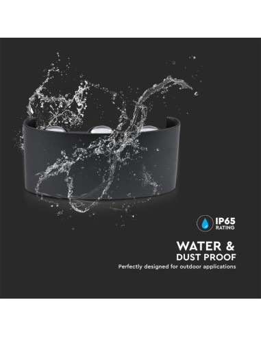 Applique LED da Muro 6W Doppio Fascio Luminoso Corpo Nero 3000K IP65-preview 7182
