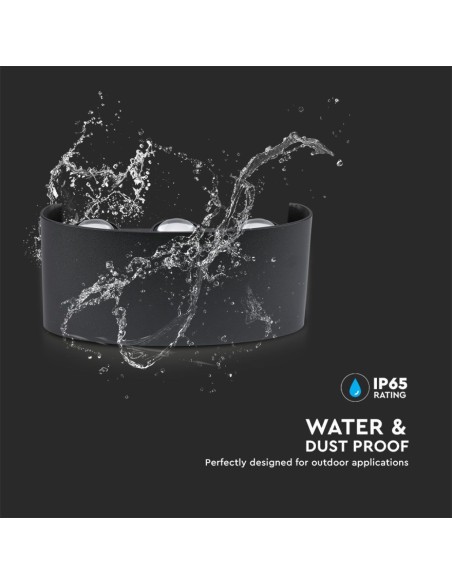 Applique LED da Muro 6W Doppio Fascio Luminoso Corpo Nero 3000K IP65-preview 7182