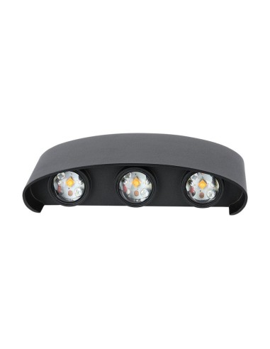 Applique LED da Muro 6W Doppio Fascio Luminoso Corpo Nero 3000K IP65-preview 7183
