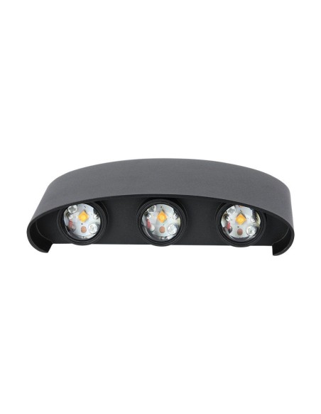 Applique LED da Muro 6W Doppio Fascio Luminoso Corpo Nero 3000K IP65-preview 7183