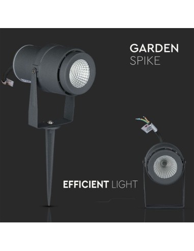 Faretto LED da Giardino 12W con Picchetto Colore Grigio 3000K IP65-preview 6939