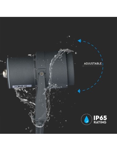 Faretto LED da Giardino 12W con Picchetto Colore Grigio 3000K IP65-preview 6942