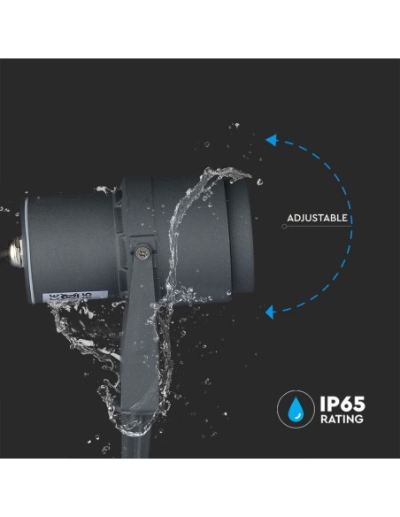 Faretto LED da Giardino 12W con Picchetto Colore Grigio 3000K IP65-preview 6942