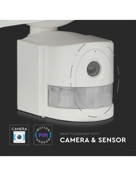 Faro LED 18W con Sensore PIR e Telecamera WiFi Colore Bianco 6000K-preview 3144