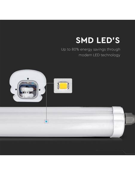 Plafoniera LED Impermeabile 48W 120LM/W G-Series 150cm 4000K IP65-preview 6764