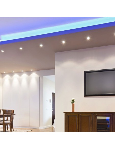 Faretto LED GU10 4 5W 110 gradi Copertura Satinata 3000K-prodotto in ambiente