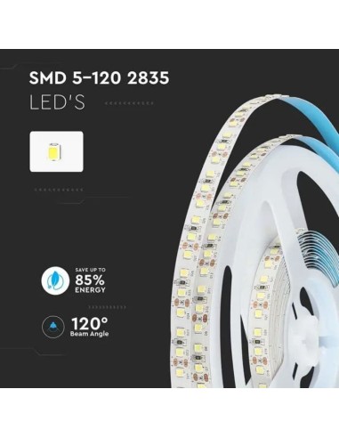Strip LED Samsung SMD2835 12W/m 5m 120 LED/m 12V 4000K IP20 10mm-preview 5486