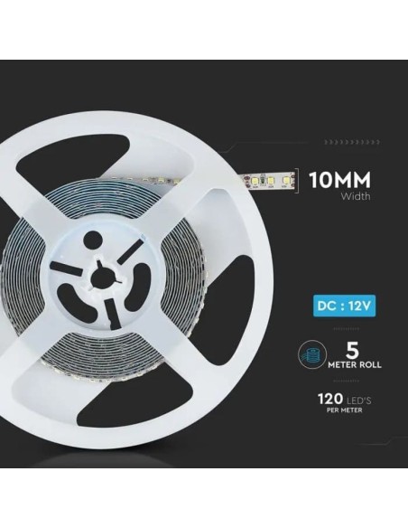 Strip LED Samsung SMD2835 12W/m 5m 120 LED/m 12V 4000K IP20 10mm-preview 5490
