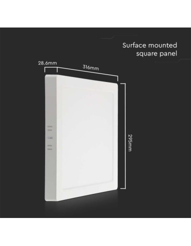 Pannello LED 12W Montaggio a Plafone Quadrato Colore Bianco 4000K-dimensioni