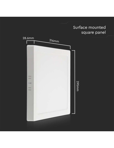 Pannello LED 12W Montaggio a Plafone Quadrato Colore Bianco 4000K-dimensioni