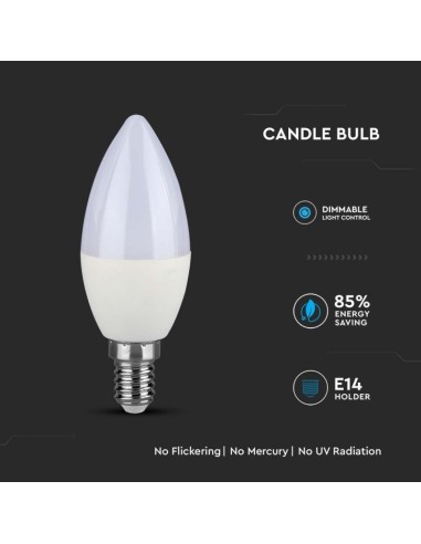 Lamapadina LED Chip Samsung E14 5 5W Candela 6400K Dimmerabile-preview 5025