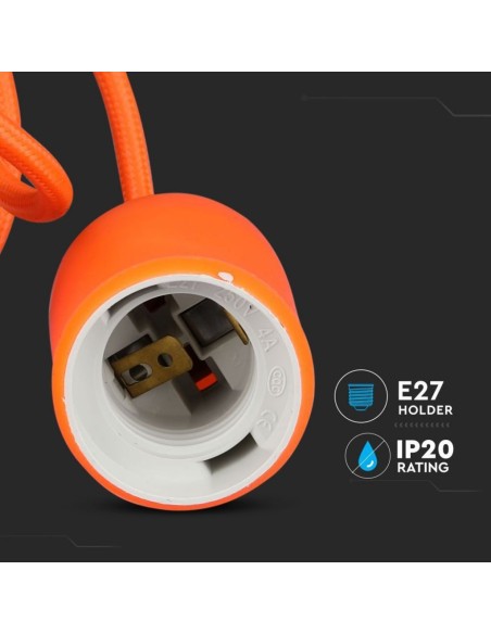 Portalampada a Sospensione E27 (Max 60W) in Silicone Arancione-preview 2640
