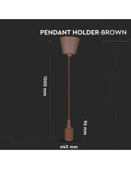 Portalampada a Sospensione E27 (Max 60W) in Silicone Marrone-preview 2592