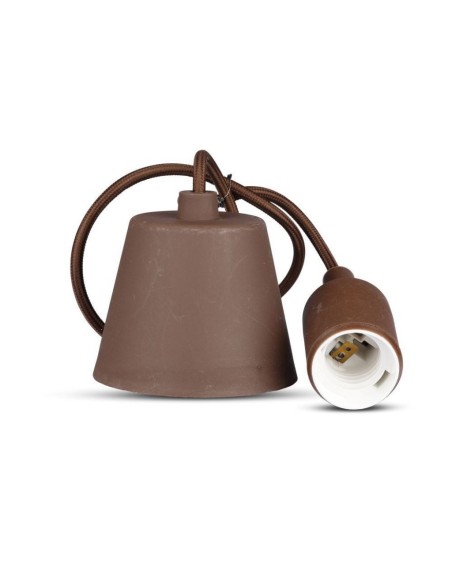 Portalampada a Sospensione E27 (Max 60W) in Silicone Marrone-preview 2596