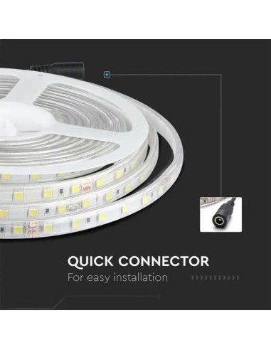 Strip LED SMD5050 10W/m 5m 60 LED/m 24V 4000K IP65 11.4mm-preview 6604