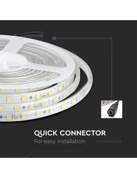 Strip LED SMD5050 10W/m 5m 60 LED/m 24V 4000K IP65 11.4mm-preview 6604