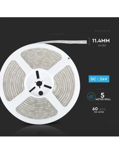 Strip LED SMD5050 10W/m 5m 60 LED/m 24V 4000K IP65 11.4mm-preview 6609