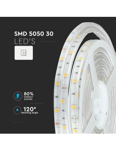 Striscia LED SMD5050 30 LED 6400K IP65 2