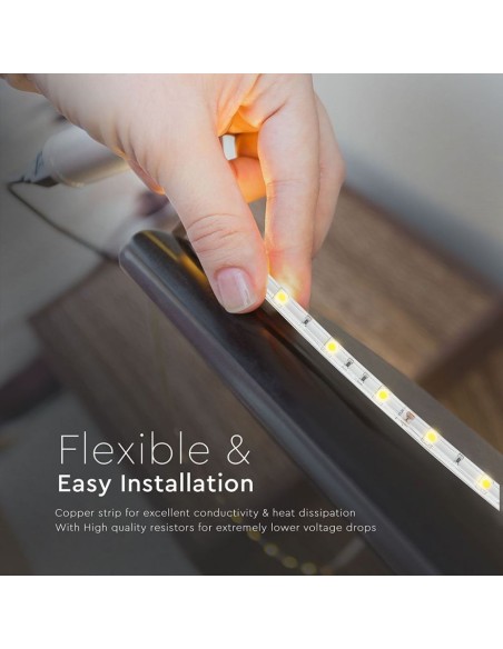 Strip LED SMD5050 4 8W/m 5m 30 LED/m 12V 6400K IP65 10mm-preview 2047