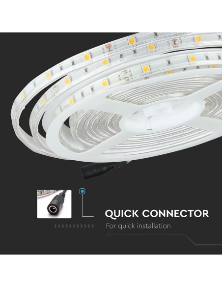 Strip LED SMD5050 4 8W/m 5m 30 LED/m 12V 6400K IP65 10mm-preview 2049