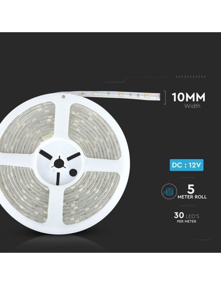 Strip LED SMD5050 4 8W/m 5m 30 LED/m 12V 6400K IP65 10mm-preview 2053