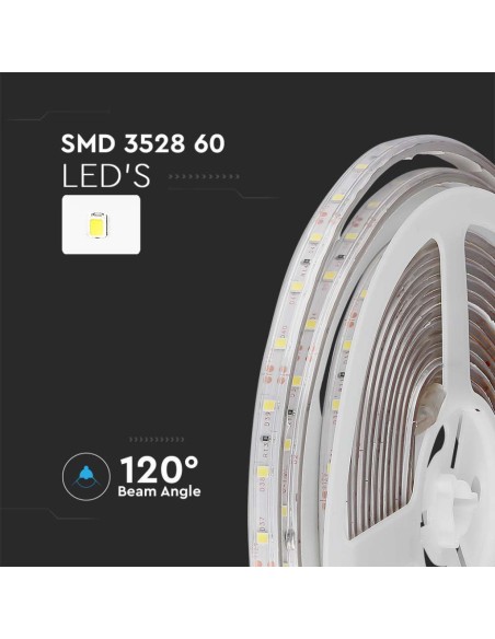 Strip LED SMD3528 3 2W/m 5m 60 LED/m Verde 12V IP65 8mm-preview 6395