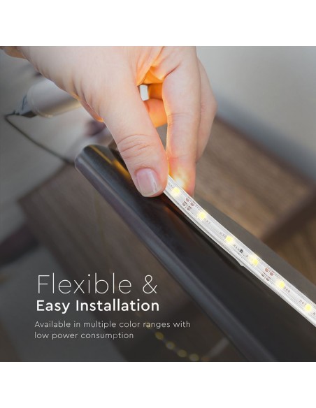 Strip LED SMD3528 3 6W/m 5m 60 LED/m 12V 6000K IP65 8mm-preview 6377